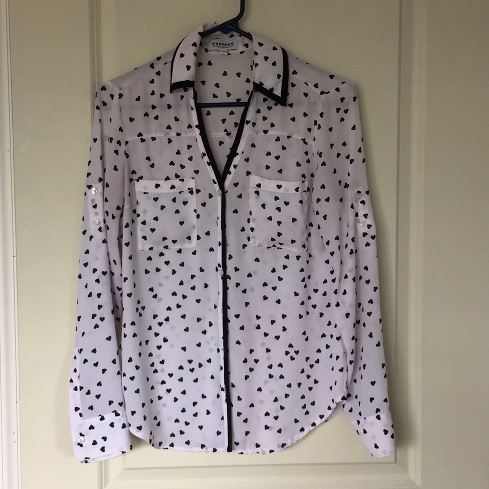 Heart button down blouse